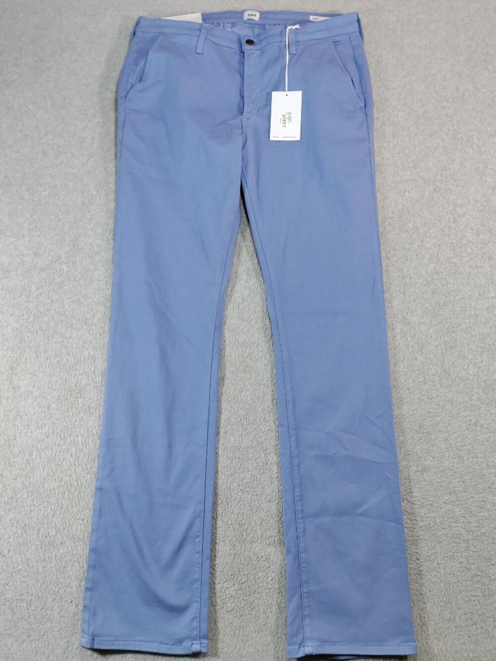 Edwin Chino Pants Mens 33 Mason Slim Bering Sea Blue Stretch USA Made